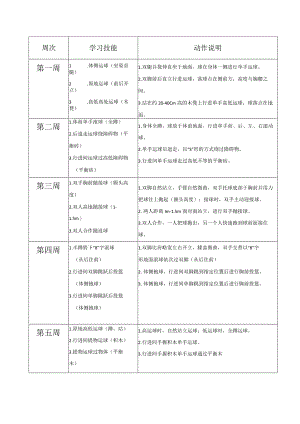 幼儿篮球大班16周篮球练习大纲.docx