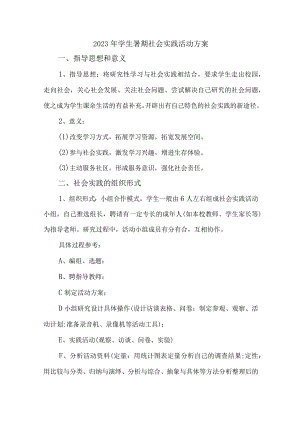 2023年市区学校《学生暑期社会》实践活动方案.docx