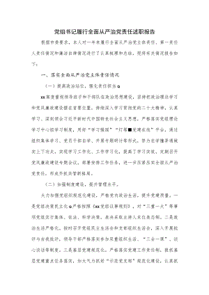 2023党组书记履行全面从严治党责任述职报告.docx