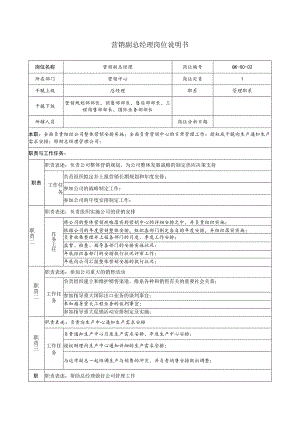 00-02营销副总经理岗位说明书..docx