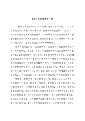 驰而不息优化营商环境.docx