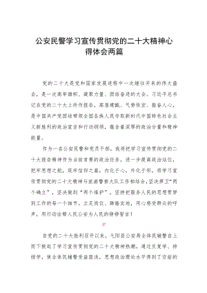 公安民警学习宣传贯彻党的二十大精神心得体会两篇.docx
