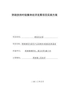 财政扶持村级集体经济发展项目实施方案.docx