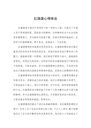 2023红旗渠精神心得体会七篇.docx