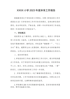 小学2023年度体育工作报告.docx