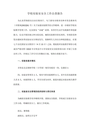 学校实验室安全工作自查报告.docx