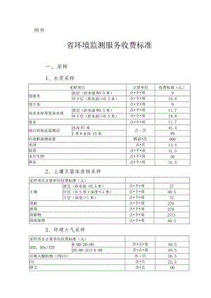 省环境监测服务收费标准.docx