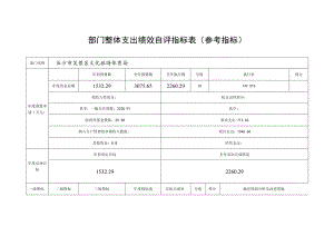 部门整体支出绩效自评指标表参考指标.docx