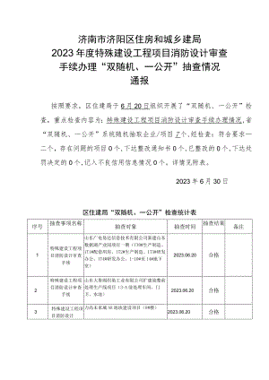 济南市济阳区住房和城乡建局2023年度特殊建设工程项目消防设计审查.docx