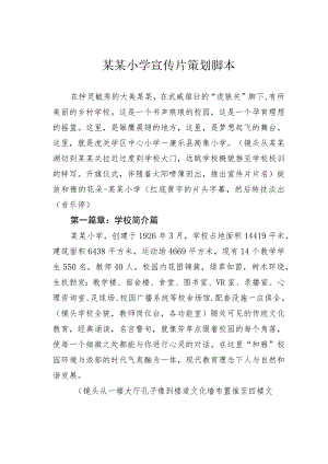 某某小学宣传片策划脚本.docx