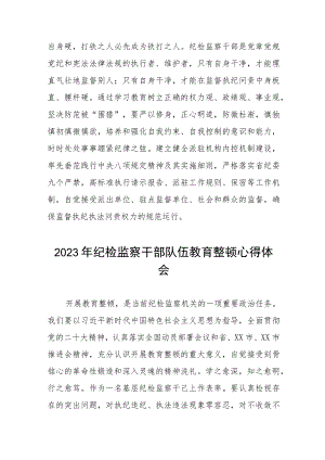 全国纪检监察干部队伍教育整顿心得体会自我剖发言材料八篇.docx