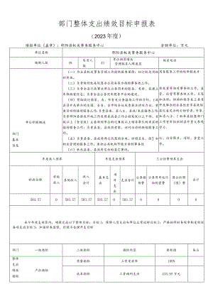 部门整体支出绩效目标申报表.docx