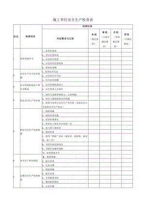 施工单位安全生产检查表.docx