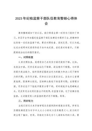 (最新)2023全国纪检监察干部队伍教育整顿心得体会七篇.docx