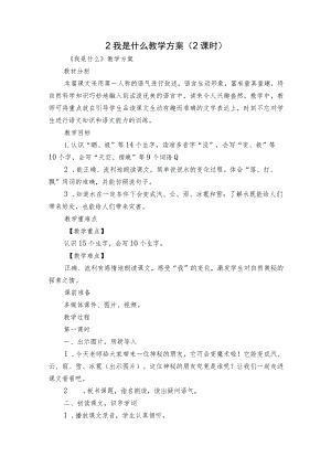 2我是什么教学方案（2课时）.docx