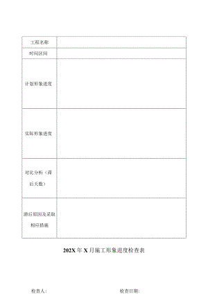 进度计划分析、对比、纠偏样表(月度检查表).docx