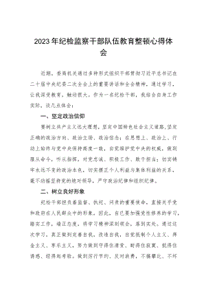 2023全国纪检监察干部队伍教育整顿的心得体会八篇.docx