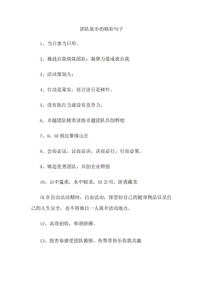 团队徒步的精彩句子.docx