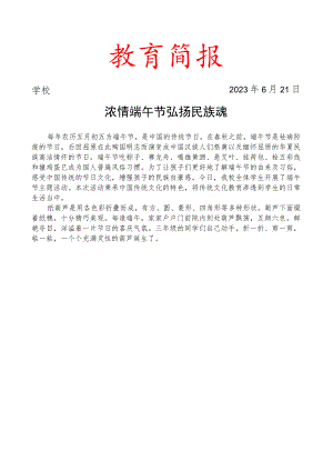 开展端午主题教育活动工作简报.docx
