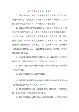 用户安全使用天然气承诺书.docx