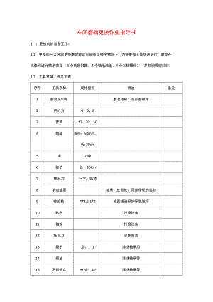 车间磨辊更换作业指导书.docx