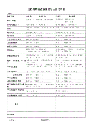 运行病历医疗质量督导检查记录表.docx