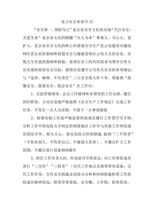 电力安全承诺书12.docx
