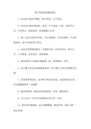 领了结婚证的感动感言.docx