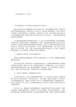 会计出纳部全年工作总结.docx