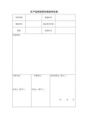 生产设施拆除和报废审批表.docx