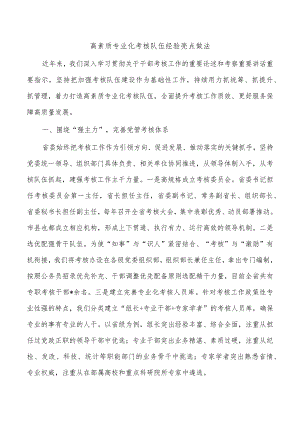 高素质专业化考核队伍经验亮点做法.docx