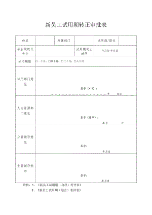员工转正-转正审批08新员工试用期转正审批表(通用).docx