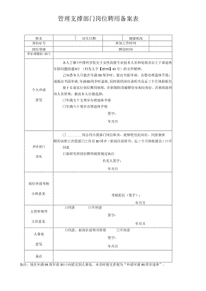 管理支撑部门岗位聘用备案表.docx