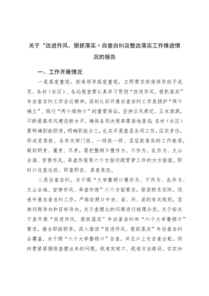 关于“改进作风、狠抓落实”自查自纠及整改落实工作推进情况的报告.docx