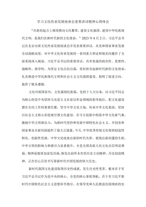 2023学习文化传承发展座谈会重要讲话精神心得体会一.docx