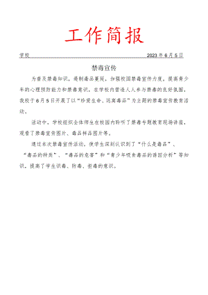 开展禁毒宣传活动简报.docx