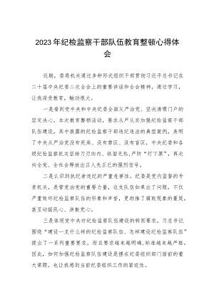 全国纪检监察干部队伍教育整顿心得体会两篇.docx