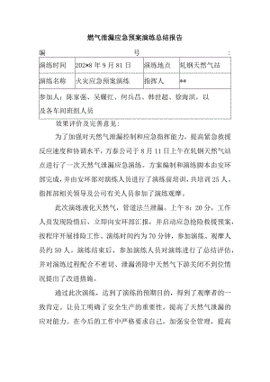 燃气泄漏应急预案演练总结报告.docx