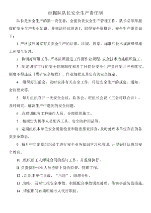 综掘队队长安全生产责任制.docx