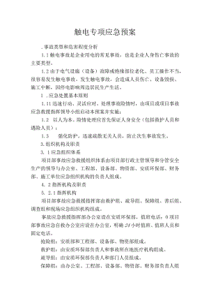 触电专项应急预案范本.docx