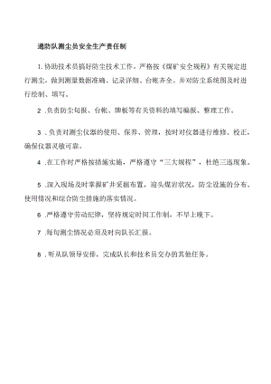通防队测尘员安全生产责任制.docx
