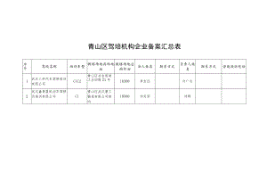 青山区驾培机构企业备案汇总表.docx