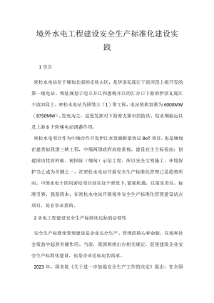 境外水电工程建设安全生产标准化建设实践模板范本.docx