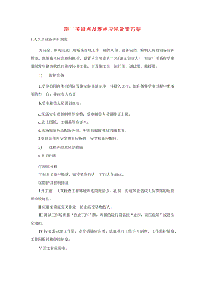 施工关键点及难点应急处置方案.docx