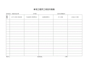 月报02表 单项工程开工项目月报表工程文档范本.docx