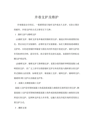 井巷支护及维护模板范本.docx