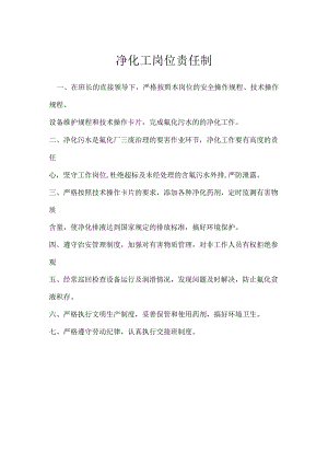 净化工岗位责任制模板范本.docx