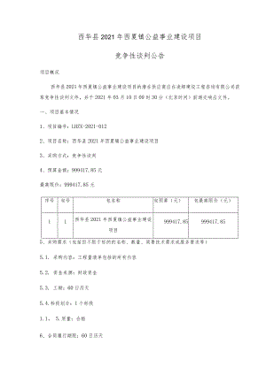西华县2021年西夏镇公益事业建设项目.docx