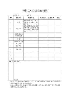 每日XX安全检查记录.docx