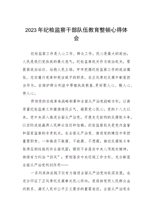 2023纪检监察干部队伍教育整顿的心得体会2篇.docx